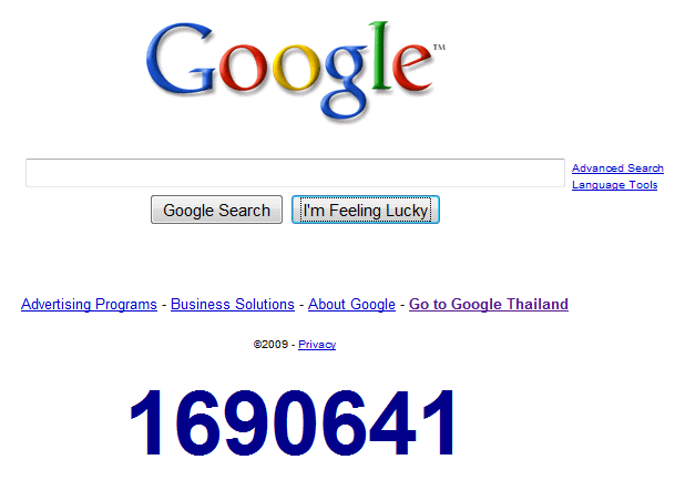 I'm Feeling Lucky Google New Year Countdown for 2010